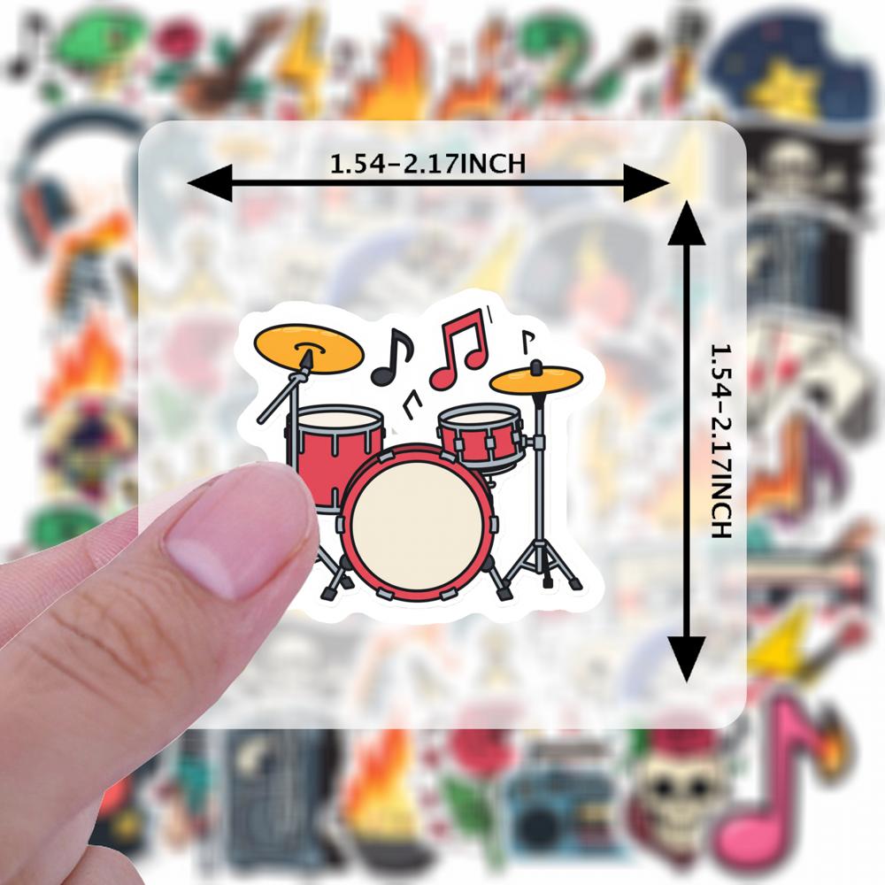 35-70pcs Rockin Music Stickers Cartoon Graffiti Decals Fans Gift Fridge Luggage Laptop Phone Guitar Car Bike Skateboard Decor