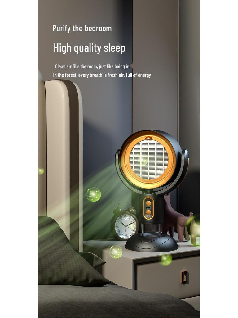 Compact Desktop Smoke Extractor with Ion Sterilization & Deodorization - Ideal for BBQ & Hot Pot.