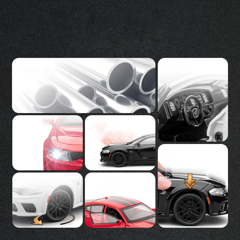 1/32 Dodge Charger SRT Суперспортивный автомобиль Сплав Литье под давлением Модель автомобиля Домашняя Симуляция Настольный Дисплей Взрослый Подарок на День Святого Валентина Мальчики