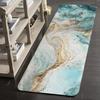 Light Luxury Marble Bathroom Carpet ,Super Soft Mat ,Non -Slip Mat ,Kitchen Corridor ,Bedroom Bathtub Accessories Turquoise