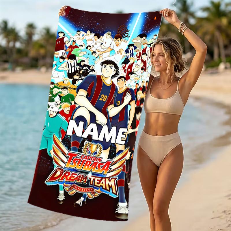 Customizable personalized beach towels Captain Tsubasa Dream Team themed designs.Suitable for the beach, yoga, sports;ideal as beach accessories