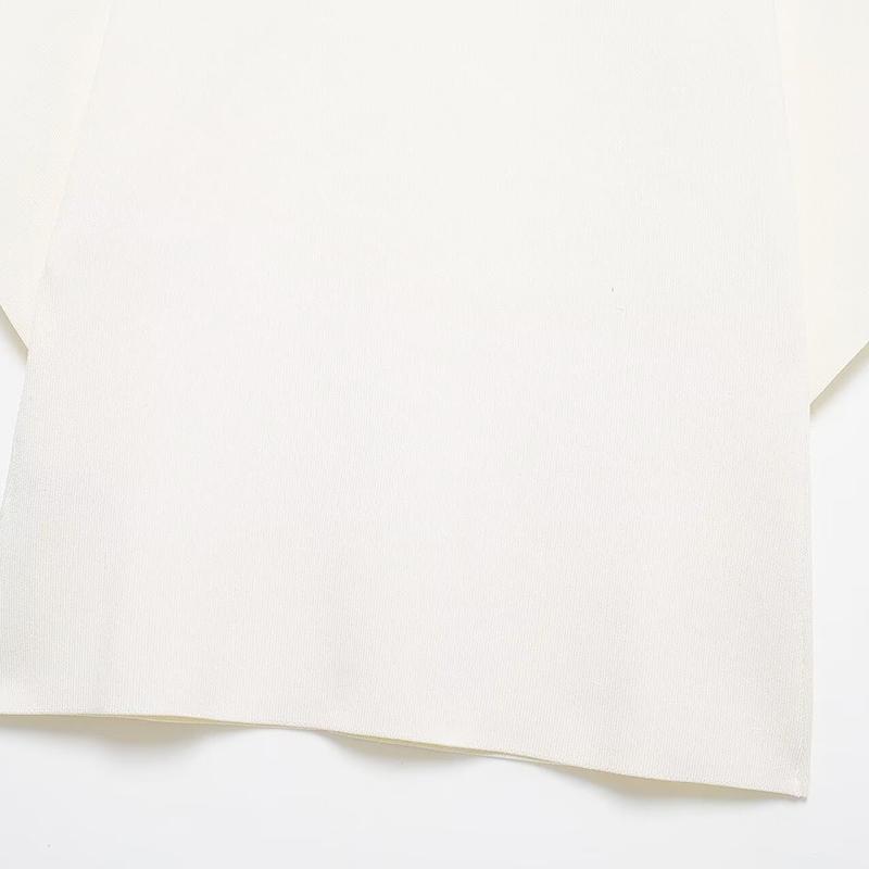 Повседневный однотонный трикотажный топ для женщин с коротким рукавом и V-образным вырезом на двух пуговицах, тонкий элегантный жилет для лета и осени для женщин, белый универсальный трикотаж