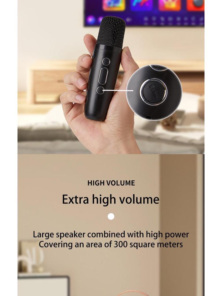 K12 Bluetooth 5.3 Portable Karaoke Speaker & Wireless Microphone for KTV and Family Singing Sessions