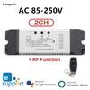 Беспроводной WiFi-переключатель, умный модуль, 2 канала DC12V 32V AC 110V 220V, импульсный, самоблокировка, RF433, NO, NC, COM. Реле 10А, управление через приложение eWeLink