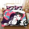 Новые дизайнерские комплекты постельного белья Demon Slayer, полиэстеровый комплект постельного белья с принтом в виде аниме, для мальчиков и девочек, для малышей и подростков, подарок для влюбленных