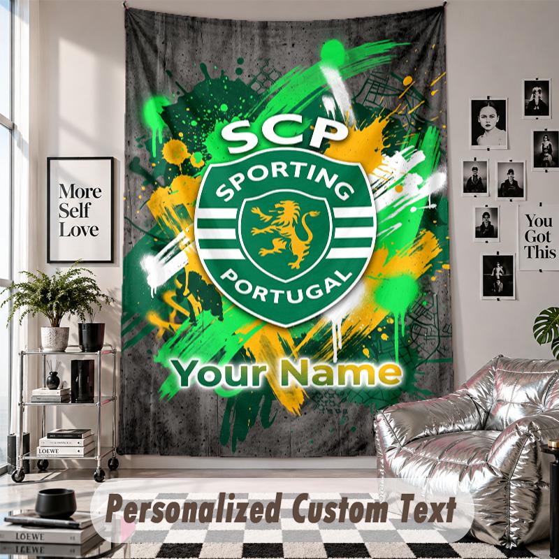 Custom Tapestry Wall Hanging, Sporting CP Personalized Name Text Home Wall Decor