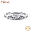 Tancise Women Classic 925 Sterling Silver  Zircon Ring Ladies Jewelry Wedding Promise Party Gift