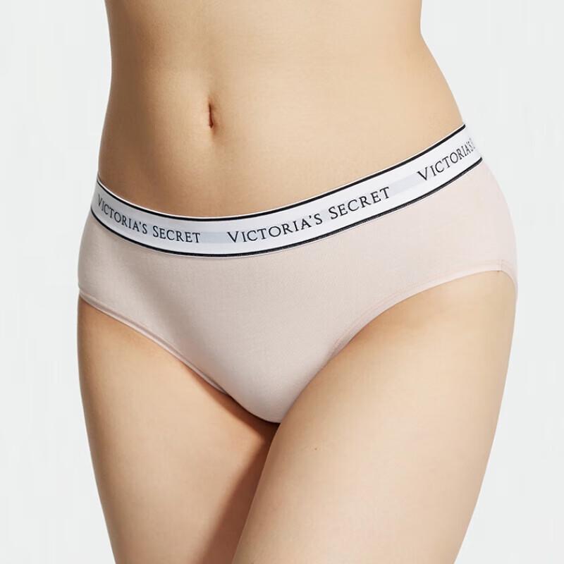 Victoria's Secret Хлопковые трусы-хипстеры с логотипом на поясе