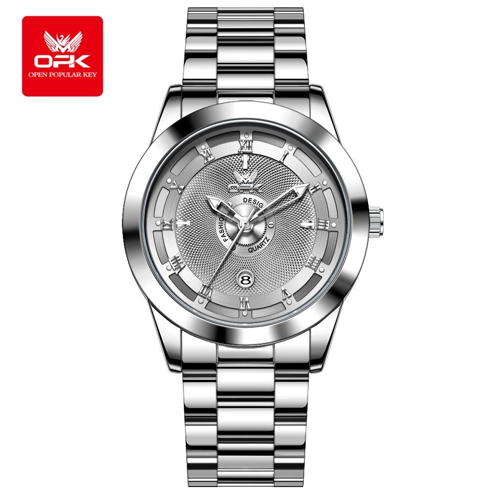 OPK brand watch waterproof luminous calendar business quartz form calendar simple men's watch 6056