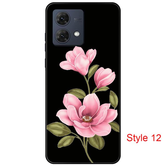 Чехол для Motorola Moto G84 Cartton Cute on Moto G 84, черный чехол, чехол 6,5 дюйма, противоударный, мягкий бампер, противоскользящий, прочный ТПУ