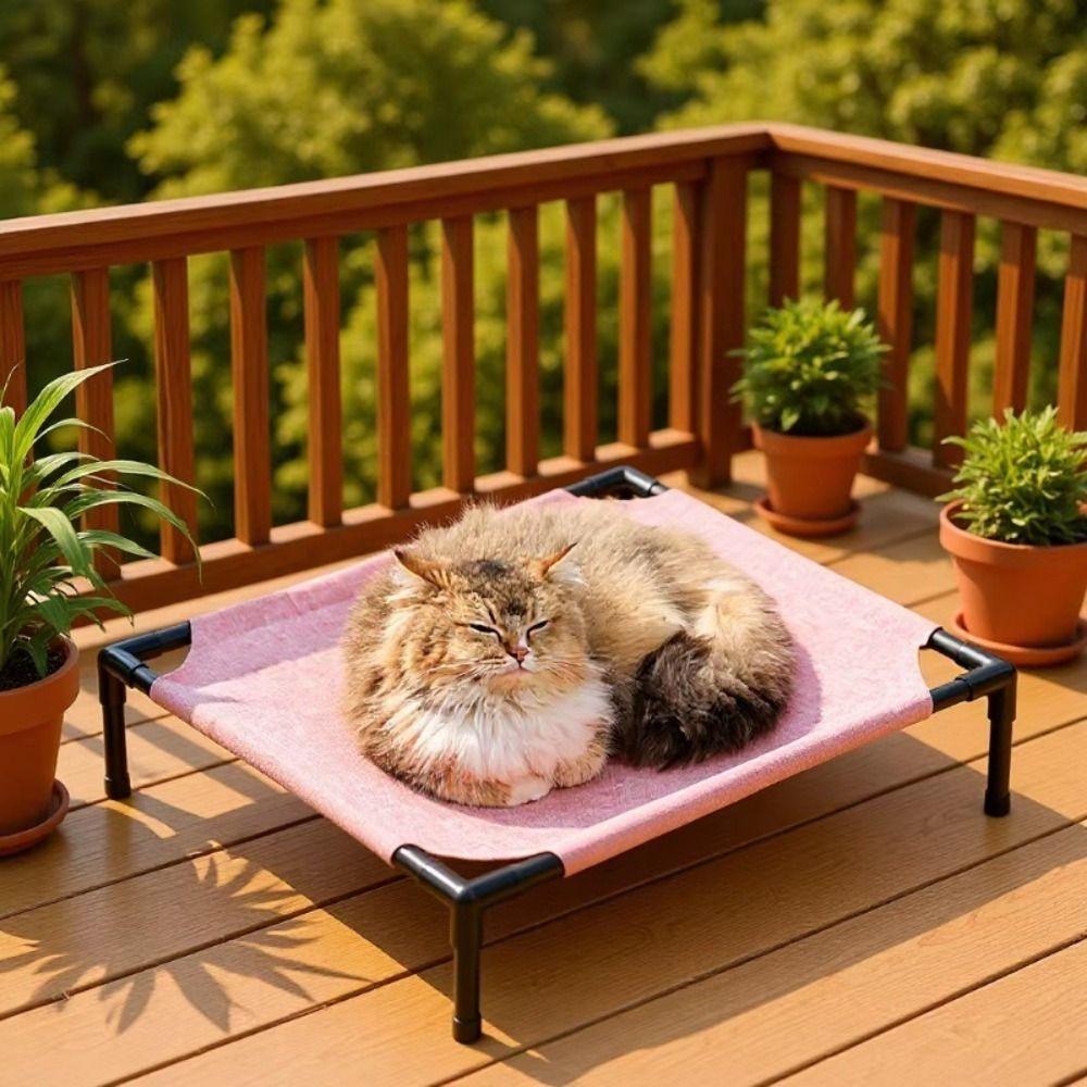 Detachable Pet Camping Bed Breathable Mesh Cat Sofa Bed Universal Cat Sleeping Bed Outdoor Camping