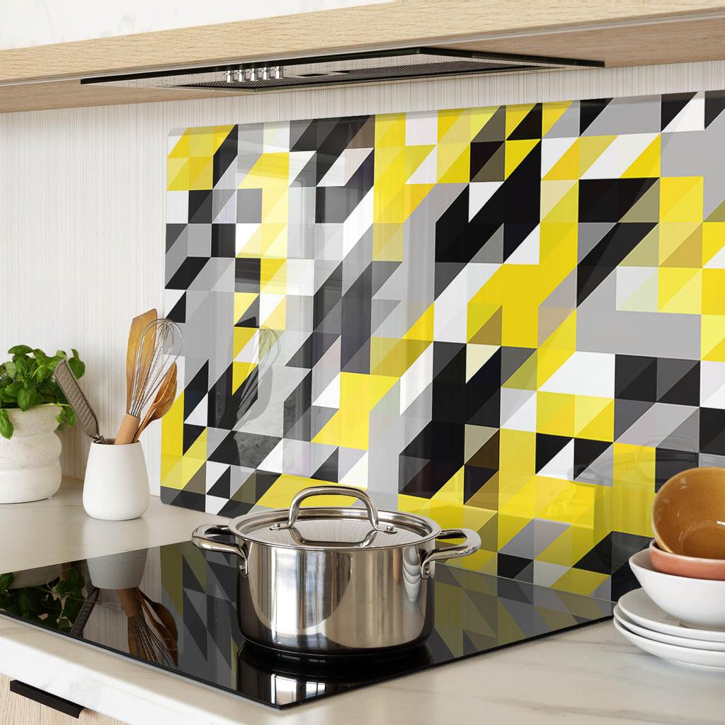Decorative Tempered Glass Cutting Board Geometric Shapes 80x52 cm