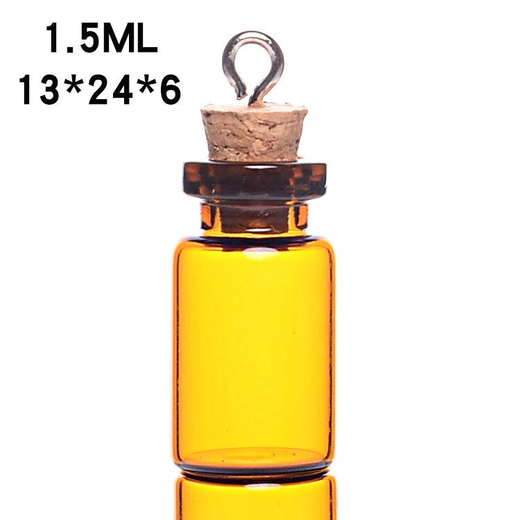 Brown Cork Mini Wish Bottle Pendant 13x18/13x24 for DIY Jewelry