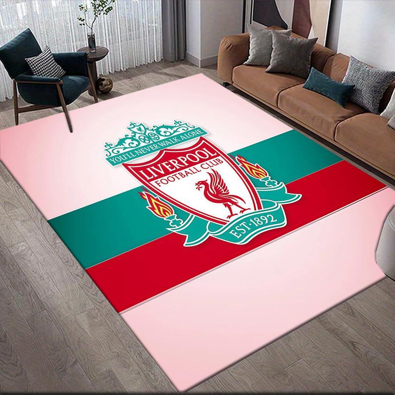 Квадратный ковер с фланелевым узором Liverpool, Ковер для гостиной, спальни, дивана, игровой комнаты, Нескользящий коврик