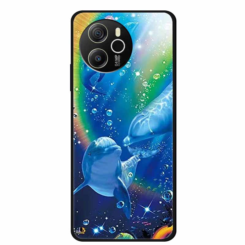 Для Blackview Shark 8 4G Чехол 6.78'' Мультяшный Черный Силиконовый ТПУ Мягкая Крышка Телефона для Blackview Shark 8 Защитный Para Shark 8 4G