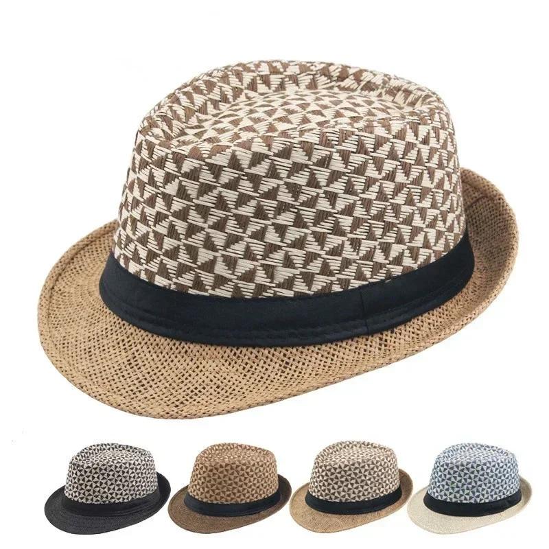 Men's Fashion Convise Summer Jazz Cap Beach Straw Caps Handsome Hats Sun Hat Men Fashion Accessories Creative Gifts Head Decor