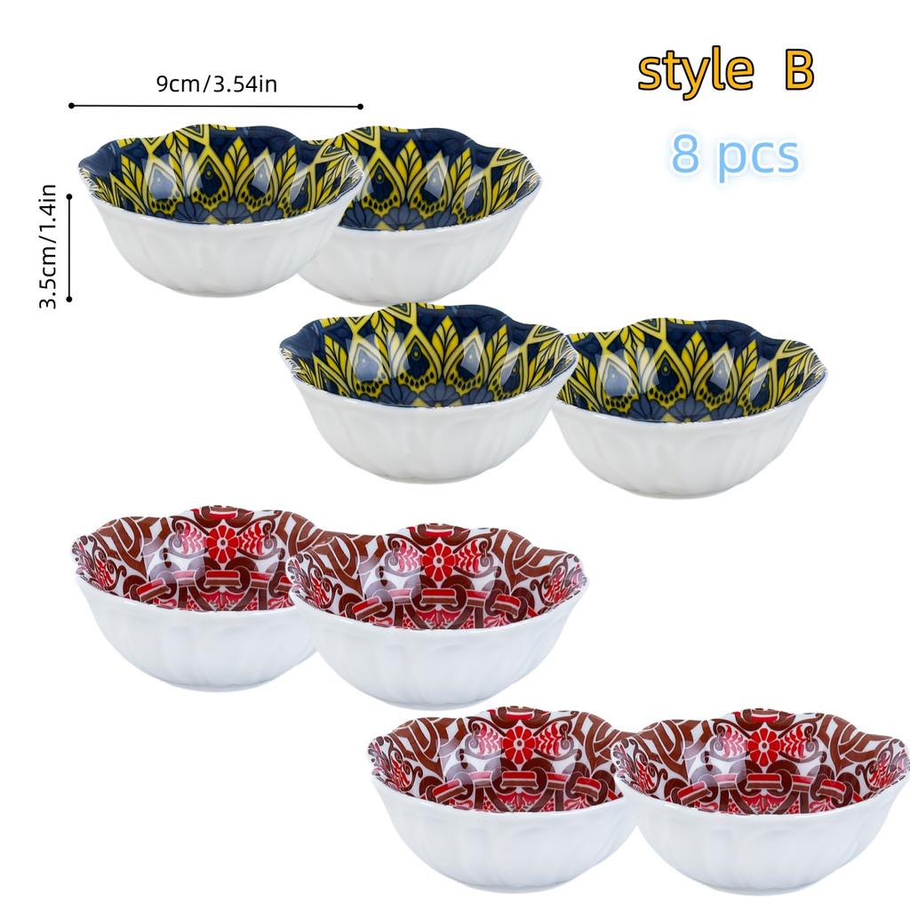 Set of 8 creatively painted ceramic condiment dishes  Japanese-style trendy snack dishes  exquisite dipping sauce dishes