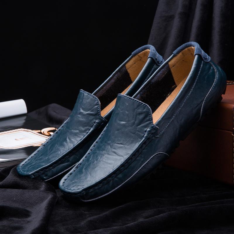 Plus Size Men Leather Casual Driving Slip On Outdoor Flat Soft Comfortable Loafers Shoes