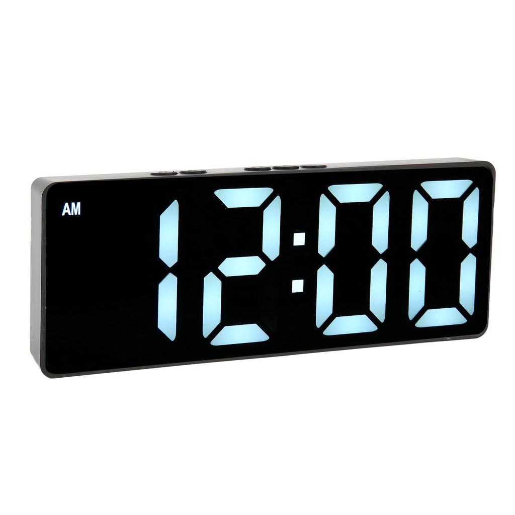 Digital Alarm Clock Multifunction Large Display Modern Style Temperature Display LED Mirror Clock for Home Bedroom