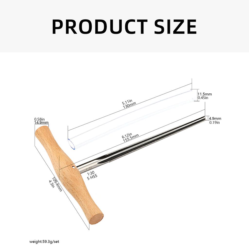Расширитель для отверстий под колки для скрипки с деревянной ручкой 1:30 конус 3/4 4/4 Viola Peg Ream T-образная ручка Bridge Pin Ream проста в использовании