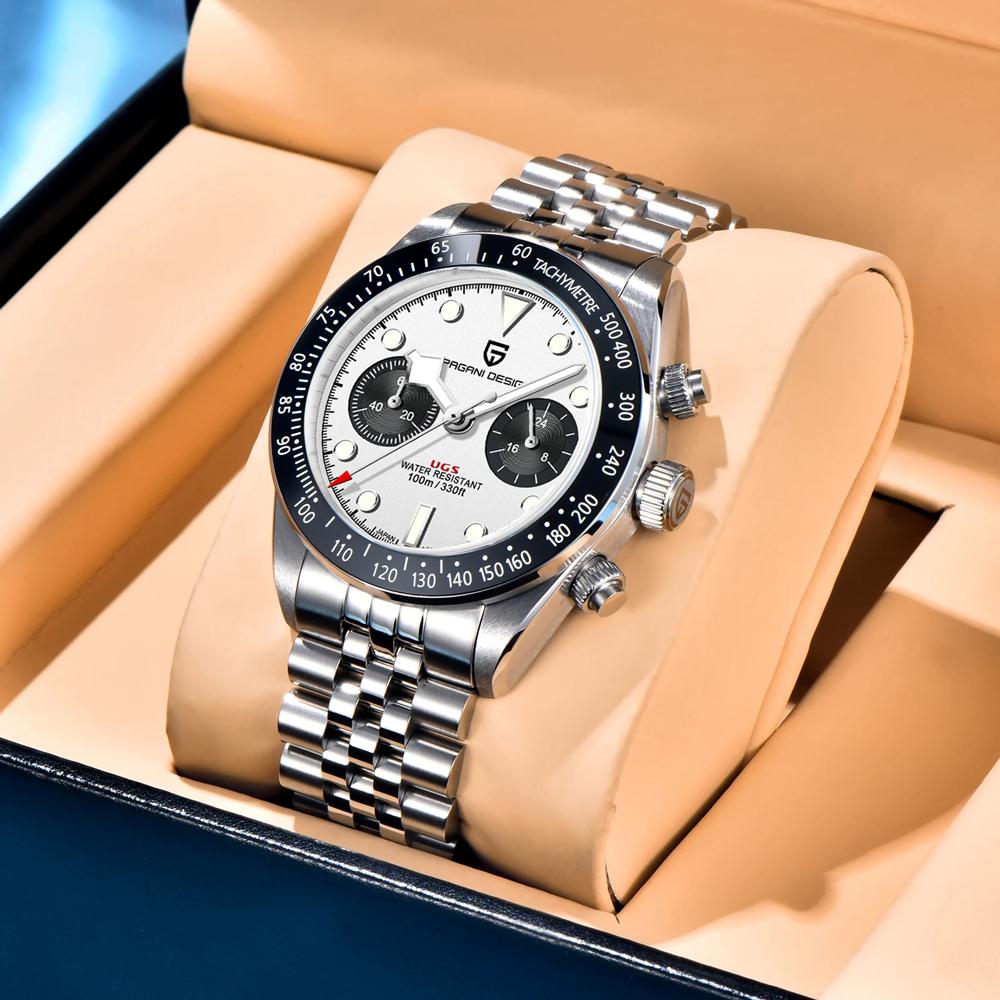 PAGANI DESIGN New Panda Men's Watches Top Luxury Quartz Wristwatches Chronograph Watch Man Gift AR Sapphire Ceramic Bezel