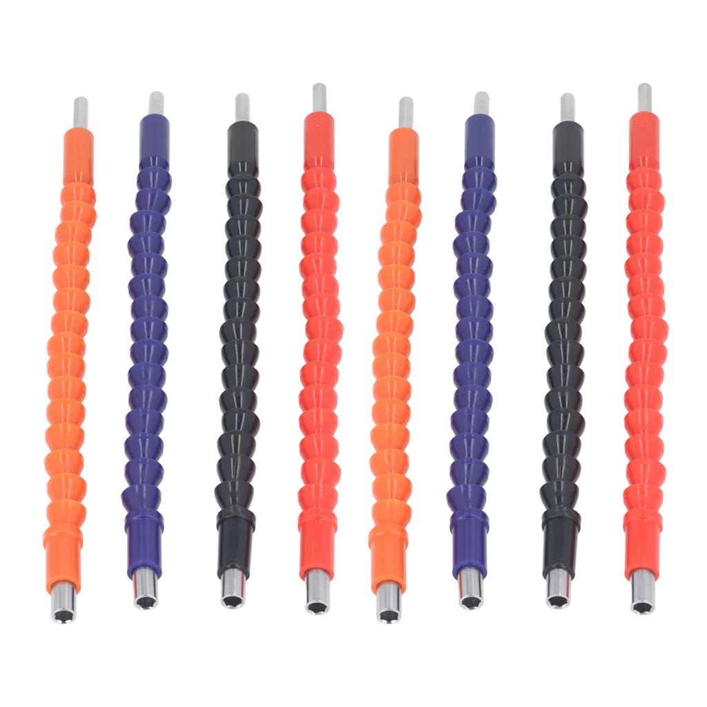 8pcs Flexible Shaft Extension Bits 295mm Bendable Hex Soft Shaft Drill Bit for Computer Chassis