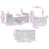 Garden Sofa Set 9 pcs Black and Cream White Poly Rattan
