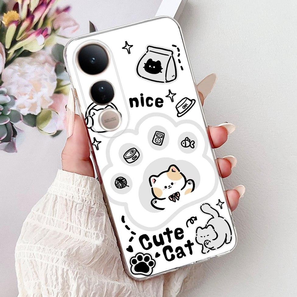 For Vivo V50 Lite 5G Case Cover Cute Cat Luxury Fashion Flowers Funny Cool Painted Back Cover For Vivo V50Lite 5G Phone Case