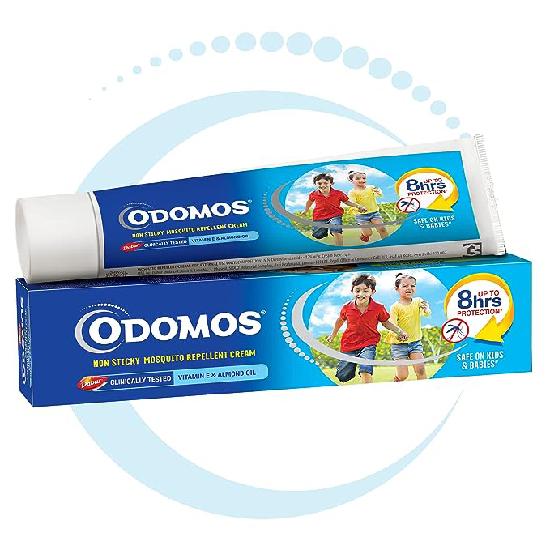 Нелипкий крем от комаров Odomos с витамином Е и миндалем, 50 г