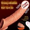 Liquid Silicone Vibrating Penis Condom with Enhanced Tip and Ribbed Texture for Men