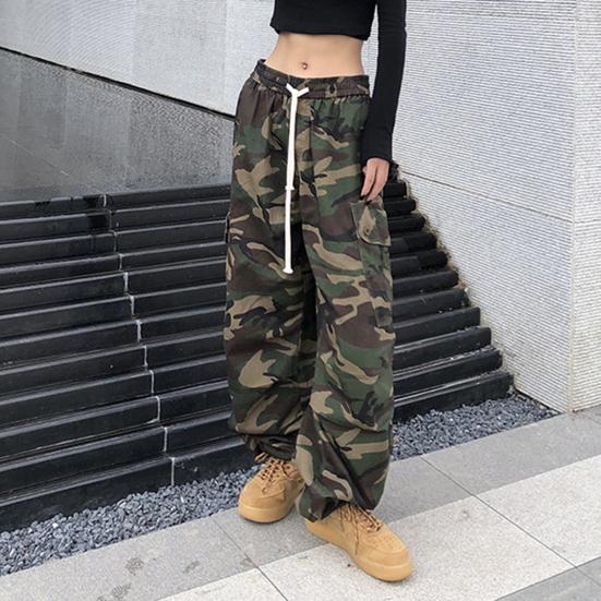Женские брюки-карго с эластичной талией, регулируемые на шнурке, свободные повседневные брюки с большими карманами, брюки для отдыха