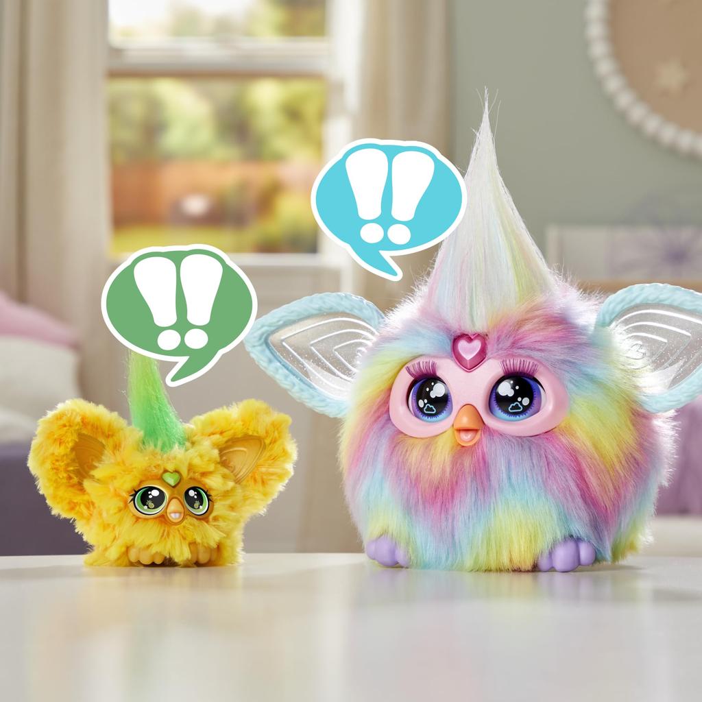 Hasbro Furby Furblets Ананас Мини-Друг Электронный Плюшевый Желто-Зеленый G1612 Fuzz-Foo