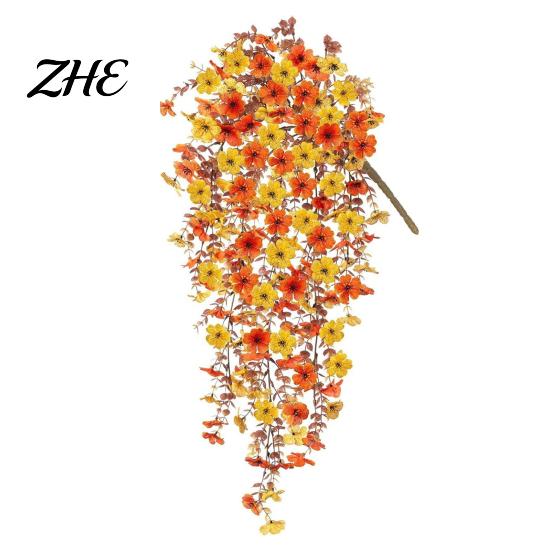 Natural Looking Foliage Artificial Hanging Fall Flower, Realistic Plastic Cascading Vines Textures Fake Lifelike Botanical Table Centerpiece