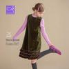 Little Naive Girls' Fleece-Lined Velvet Sleeveless Dress