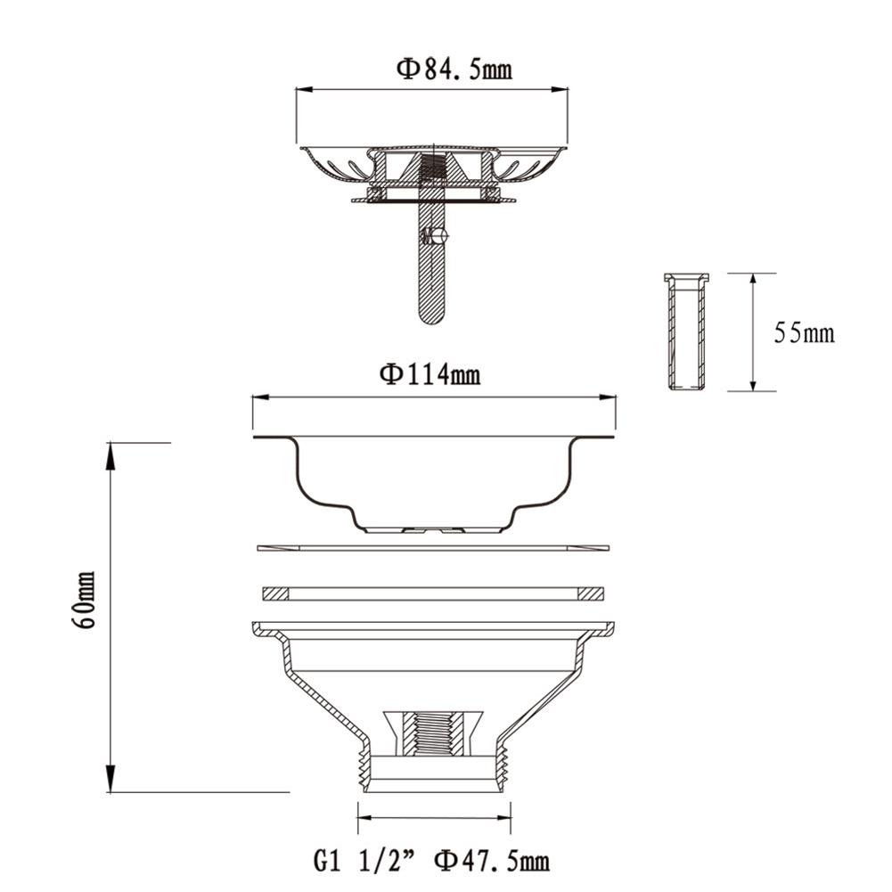 Kitchen Sink Strainer 114MM Drainer Washing Basin Sink Drain Filter Basket Anti-Clogging Sink Food Catcher Basket Sink Accessori