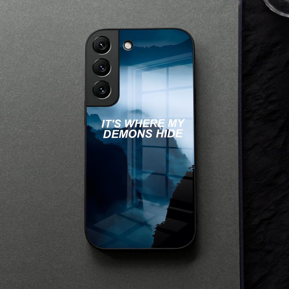 Чехол для телефона Imagine Dragons Eyes Closed Стеклянный Для Samsung Galaxy S21 S25 S22 S20 S24 S23 Ultra Fe Plus A16 A34 A54 A24 Coque