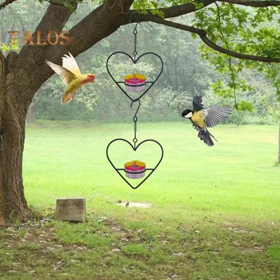 Подвесная кормушка для колибри для улицы, круглая кормушка для птиц в форме сердца с 3 отверстиями для кормления, защищенная от муравьев и пчел, кормушка для колибри для крыльца, патио