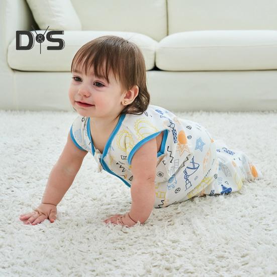 Спальный мешок для малышей 6-24 месяцев, органический хлопок, удобное одеяло, без рукавов, TOG 0,5, двойная молния, спальный мешок для малышей, легкие спальные мешки для