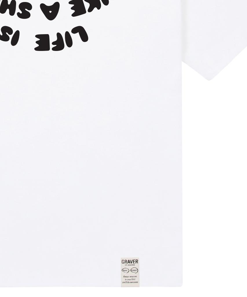 GRAVER [Unisex] Big Reverse Lettering Short Sleeve T-Shirt_3 Colors