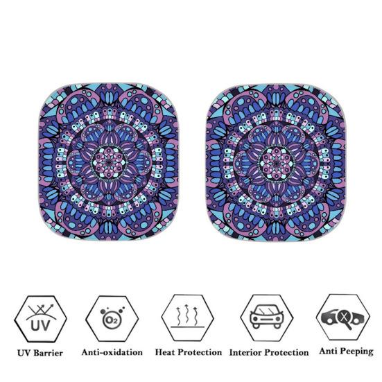 2Pcs Plants Pattern Sun Shades Reflective Windshield Covers Foldable UV Protection Vehicles Sun Visor for Cars SUVs