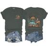 New Women's Clothing, Fashion Crew Neck, Digital Printed Western Style Short Sleeve T-Shirt