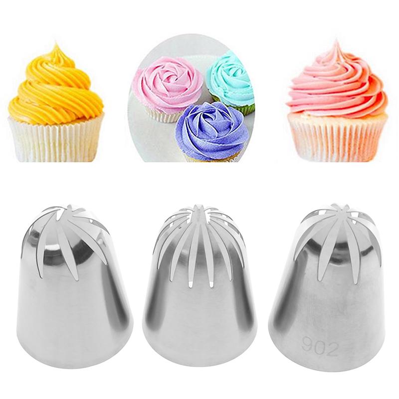 3Pcs Large Icing Piping Tips Set Cream Nozzles Diy Dessert Pastry Tips
