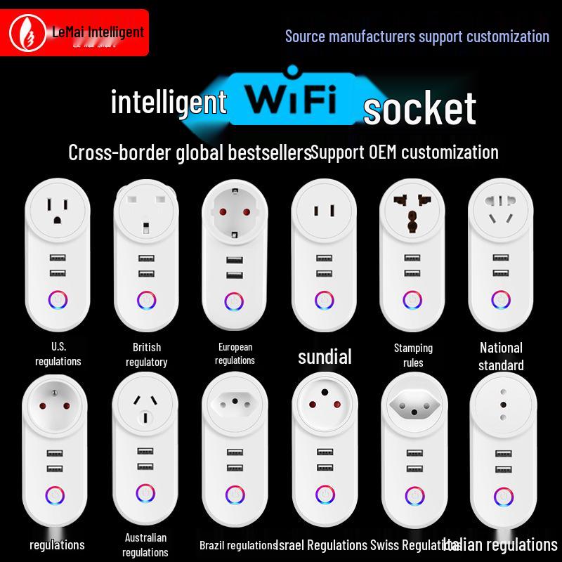 Умная WiFi розетка: USB, Совместимость с US/UK/EU/BR/IL/IT