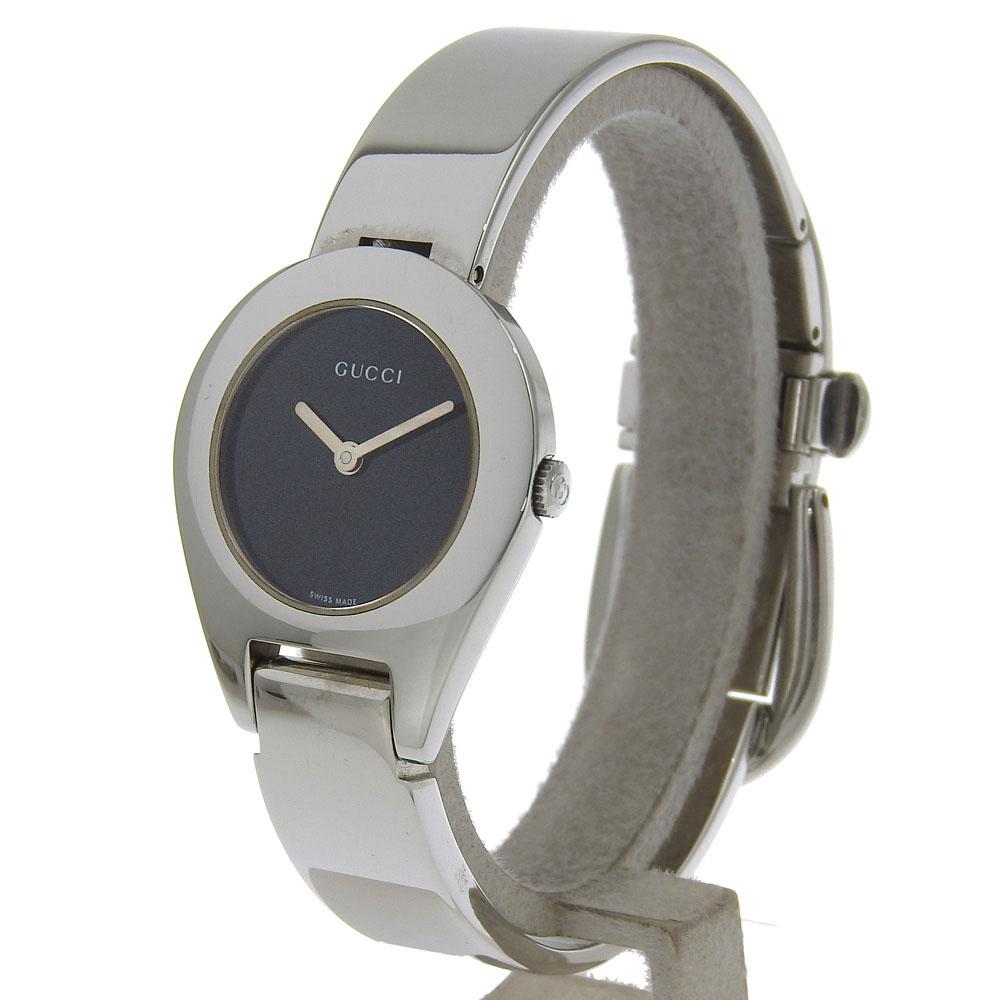 Gucci Часы 6700L черный циферблат нержавеющая сталь кварцевый аналоговый дисплей женские б/у