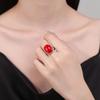 925 Sterling Silver Vintage Simple Natural Red Agate Zircon Ring Birthday Anniversary Wedding Party Gift Ladies Jewelry