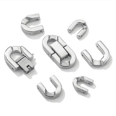 Аксессуары для украшений своими руками из нержавеющей стали 304, пряжка из титановой стали, цепочка с пуговицей, соединение часов U-образное зернистое