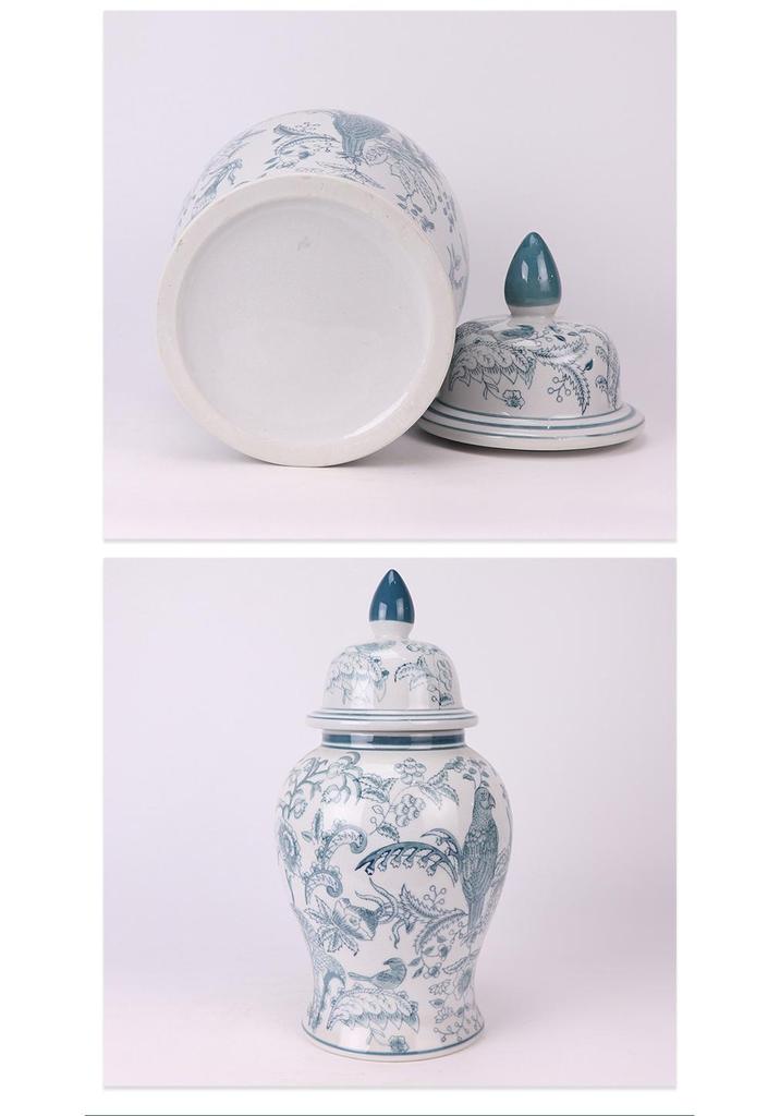 Декоративная керамическая банка из сине-белого фарфора Jingdezhen для прихожей дома