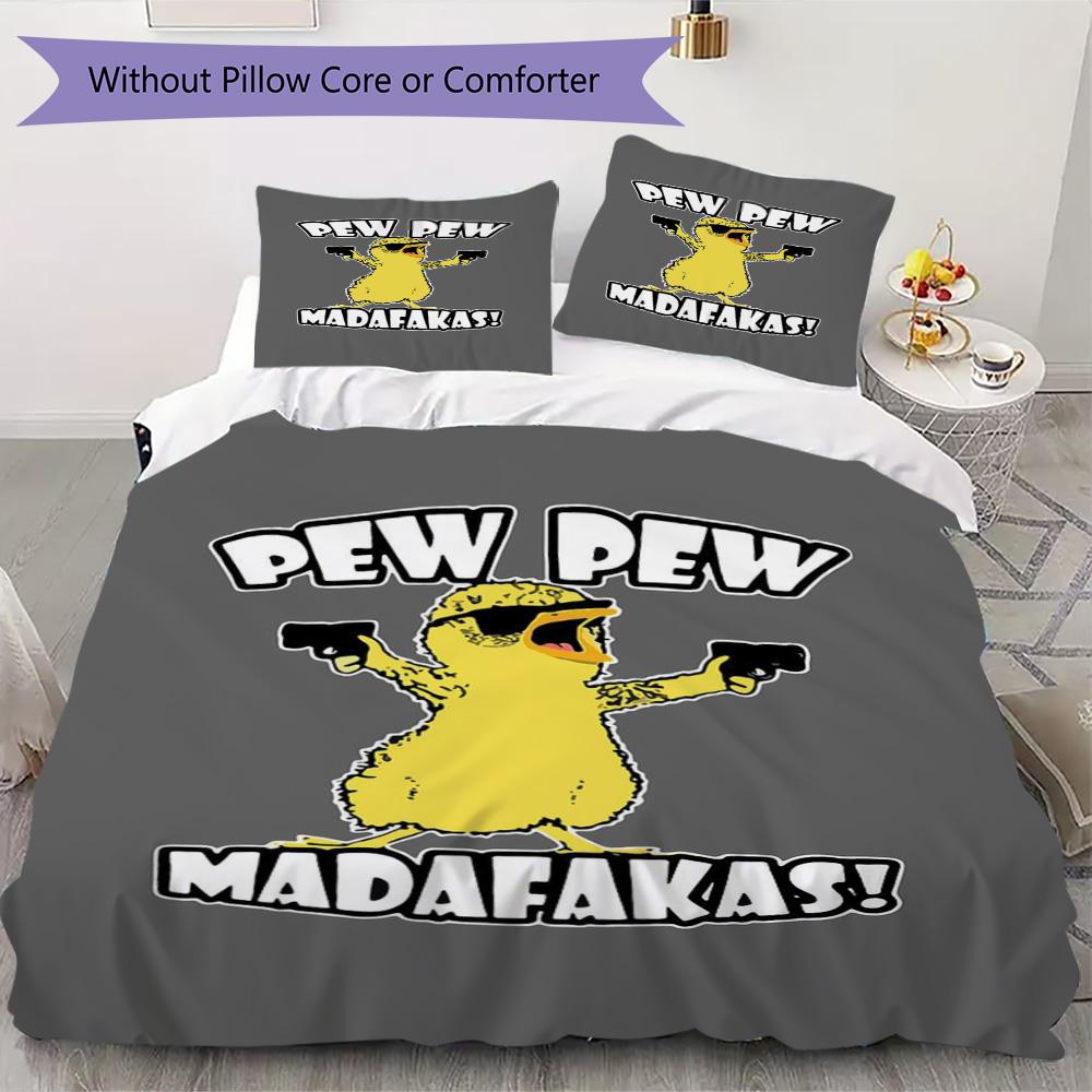 Fun duck Pattern Bedding,Quilt Set Quilt Cover Pillowcase Home Birthday Gift (1*duvet cover+2*pillowcase,without core)ZSJT0917340