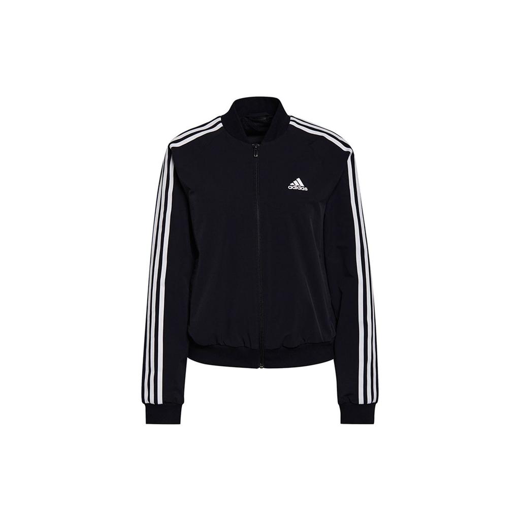 adidas Женская тканая спортивная куртка Essentials с 3 полосками, черная GS1352