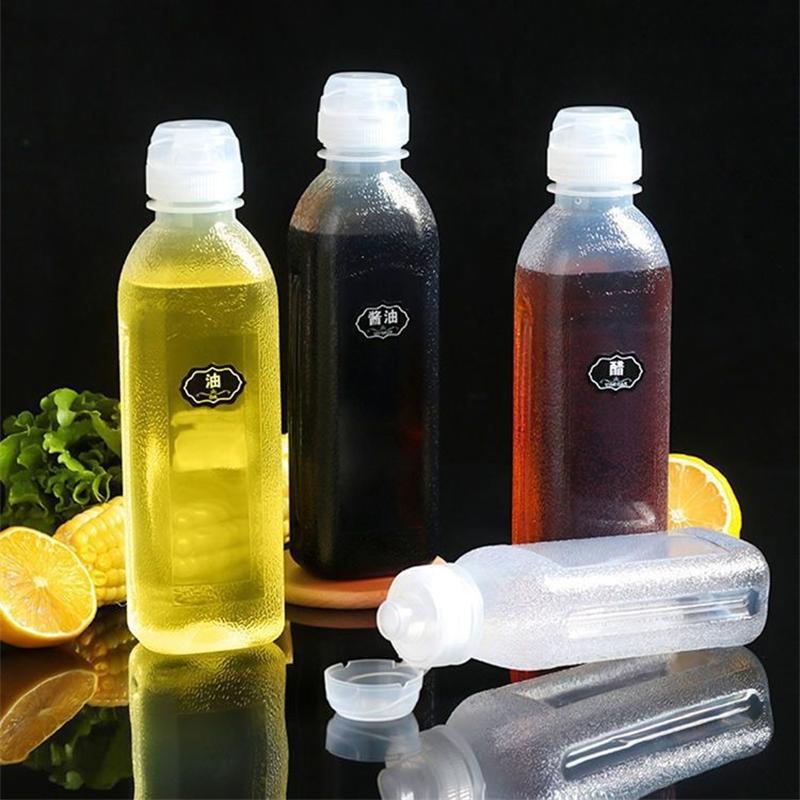 300/500ML Kitchen Oil Bottle Seasoning Plastic Squeeze Bottle Dispenser for Salad BBQ Sauce Olive Oil Container Cooking Gadgets